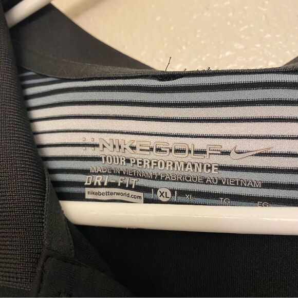 Nike Men’s Dri-FIT tour performing Polo shirt black stripe XL - Picture 5 of 10